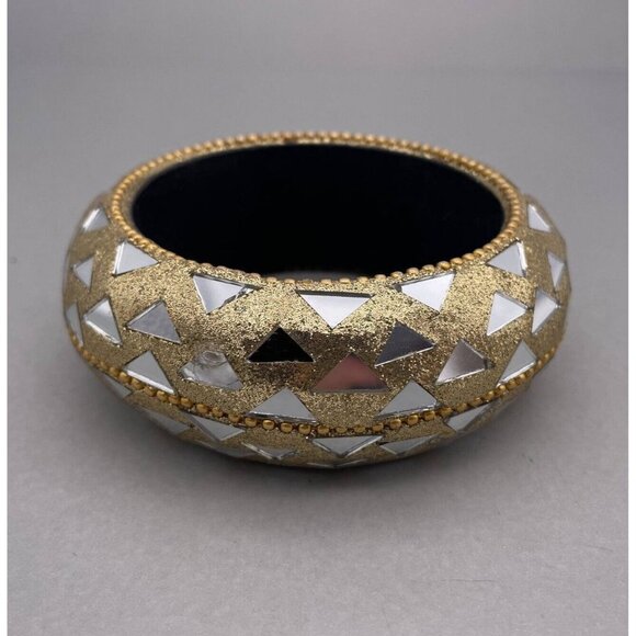 Gold with Real Pieces of Mirror Bracelet - Picture 2 of 11